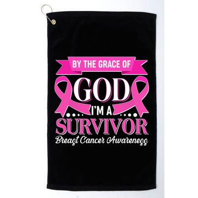 By The Grace Of God I'm A Survivor Breast Cancer Awareness Golf Towel