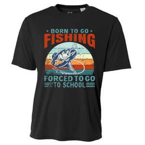 Born To Go Fishing Forced School Funny Cooling Performance Crew T-Shirt