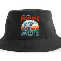 Born To Go Fishing Forced School Funny Sustainable Bucket Hat