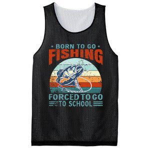 Born To Go Fishing Forced School Funny Mesh Reversible Basketball Jersey Tank