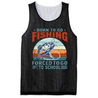 Born To Go Fishing Forced School Funny Mesh Reversible Basketball Jersey Tank