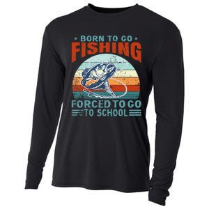 Born To Go Fishing Forced School Funny Cooling Performance Long Sleeve Crew