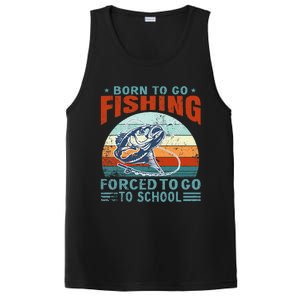 Born To Go Fishing Forced School Funny PosiCharge Competitor Tank