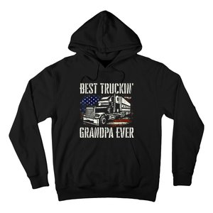 Best Truckin Grandpa Big Rig Semi Truck Driver Trucker Hoodie