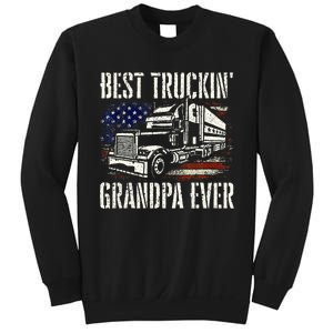 Best Truckin Grandpa Big Rig Semi Truck Driver Trucker Sweatshirt