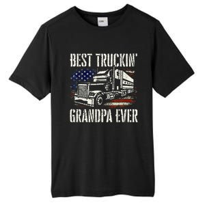 Best Truckin Grandpa Big Rig Semi Truck Driver Trucker Tall Fusion ChromaSoft Performance T-Shirt