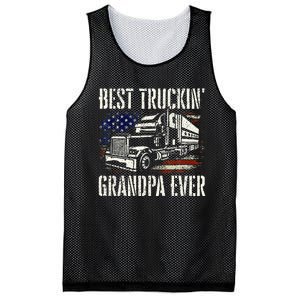 Best Truckin Grandpa Big Rig Semi Truck Driver Trucker Mesh Reversible Basketball Jersey Tank