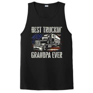 Best Truckin Grandpa Big Rig Semi Truck Driver Trucker PosiCharge Competitor Tank