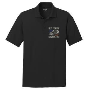 Best Truckin Grandpa Big Rig Semi Truck Driver Trucker PosiCharge RacerMesh Polo