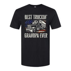 Best Truckin Grandpa Big Rig Semi Truck Driver Trucker Softstyle CVC T-Shirt