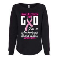 By The Grace God Im A Survivor Breast Cancer Survivor Womens California Wash Sweatshirt