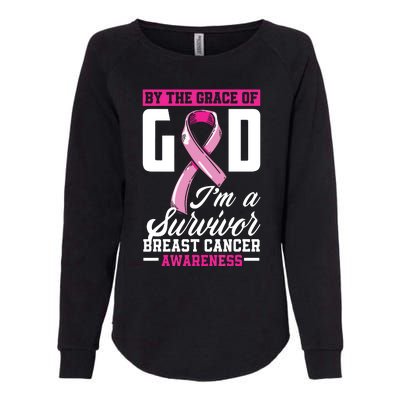 By The Grace God Im A Survivor Breast Cancer Survivor Womens California Wash Sweatshirt