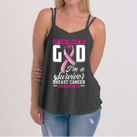 By The Grace God Im A Survivor Breast Cancer Survivor Women's Strappy Tank