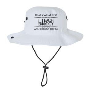 Biology Teacher Gifts I Teach Biology Know Things Funny Legacy Cool Fit Booney Bucket Hat