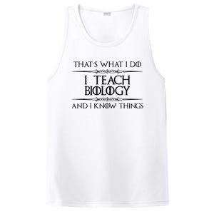 Biology Teacher Gifts I Teach Biology Know Things Funny PosiCharge Competitor Tank