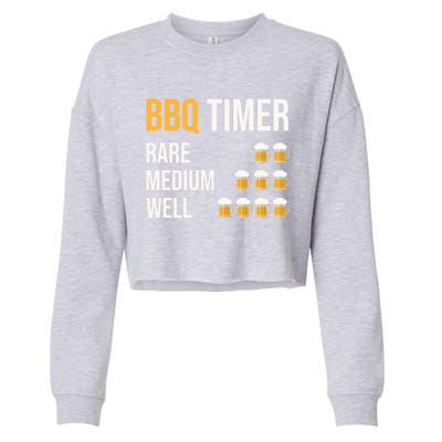 Bbq Timer Grilling Barbecue Grill Barbecue Gift Cropped Pullover Crew