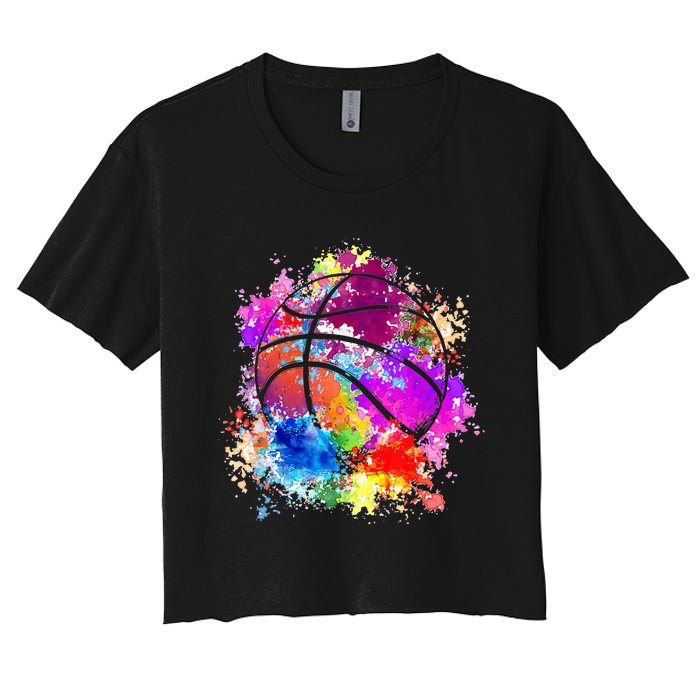 Basketball Teenagers Girls Teens Wo Baller Dunking Women's Crop Top Tee