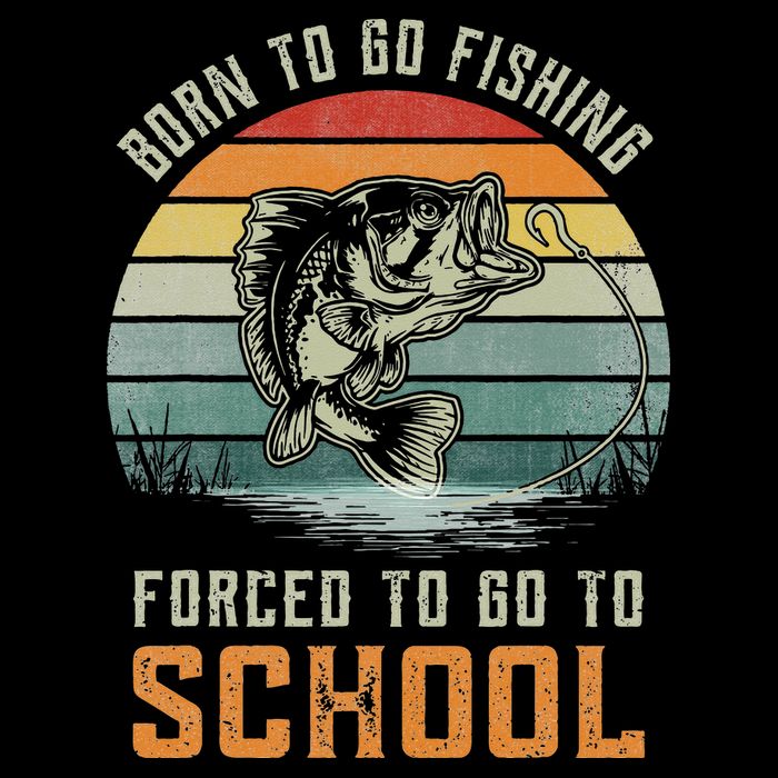 Born To Go Fishing Forced To Go To School Fisherman Flexfit Unipanel Trucker Cap