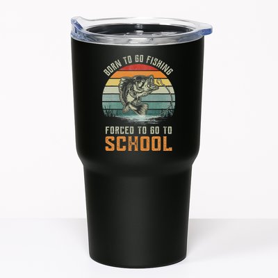 Born To Go Fishing Forced To Go To School Fisherman Tumbler