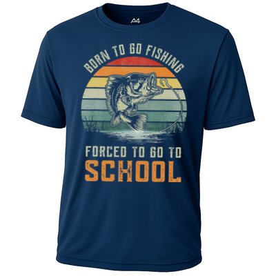 Born To Go Fishing Forced To Go To School Fisherman Performance Shirt