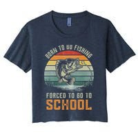 Born To Go Fishing Forced To Go To School Fisherman Crop Top