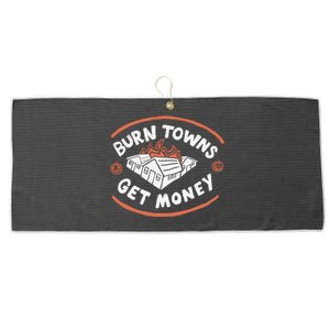 Burn Towns Get Money Large Microfiber Waffle Golf Towel