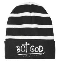 But The God Striped Beanie with Solid Band