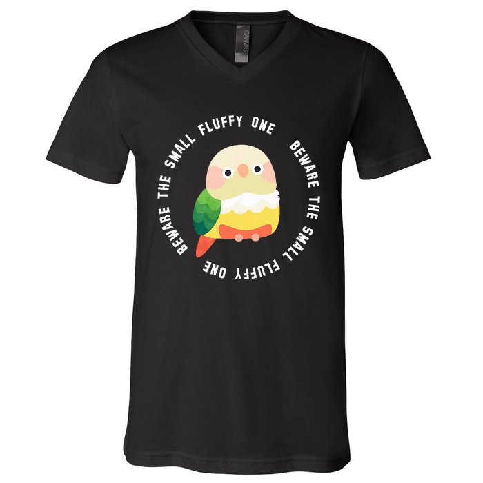 Beware The Green Cheek Conure V-Neck T-Shirt