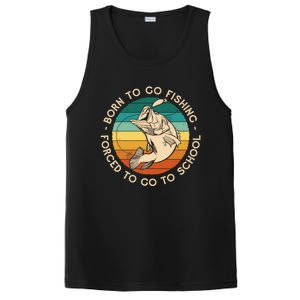 Born To Go Fishing Forced To Go To School Funny Fishing Gift PosiCharge Competitor Tank