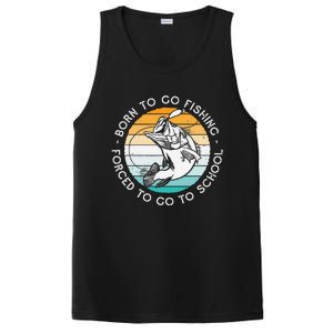 Born To Go Fishing Forced To Go To School Funny Fishing PosiCharge Competitor Tank