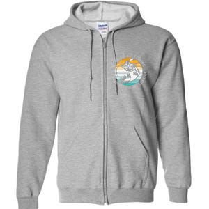 Born To Go Fishing Forced To Go To School Funny Fishing Full Zip Hoodie