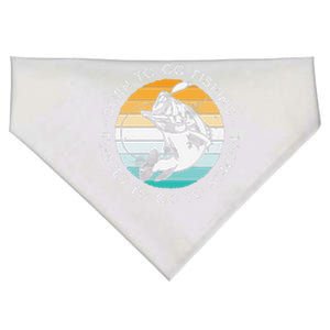 Born To Go Fishing Forced To Go To School Funny Fishing USA-Made Doggie Bandana