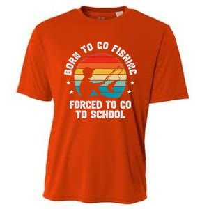 Born To Go Fishing Forced School Fiching Cooling Performance Crew T-Shirt