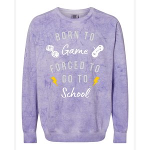 Born To Game Forced To Go To School Gamer Colorblast Crewneck Sweatshirt