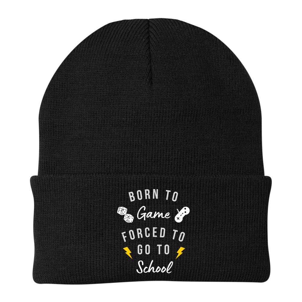 Born To Game Forced To Go To School Gamer Beanie