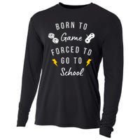 Born To Game Forced To Go To School Gamer Cooling Performance Long Sleeve Crew