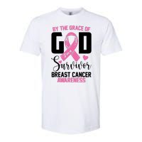 By The Grace God Im A Survivor Breast Cancer Awareness Softstyle CVC T-Shirt