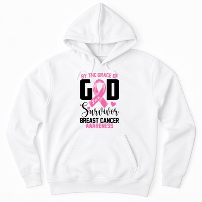 By The Grace God Im A Survivor Breast Cancer Awareness Hoodie