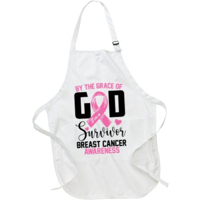 By The Grace God Im A Survivor Breast Cancer Awareness Apron