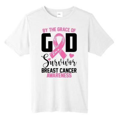 By The Grace God Im A Survivor Breast Cancer Awareness Tall Fusion ChromaSoft Performance T-Shirt