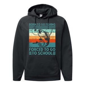 Born To Go Fishing Forced School Funny Performance Fleece Hoodie