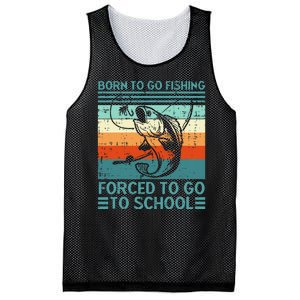 Born To Go Fishing Forced School Funny Mesh Reversible Basketball Jersey Tank