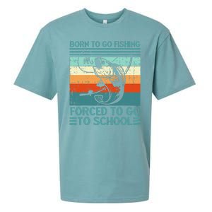 Born To Go Fishing Forced School Funny Sueded Cloud Jersey T-Shirt