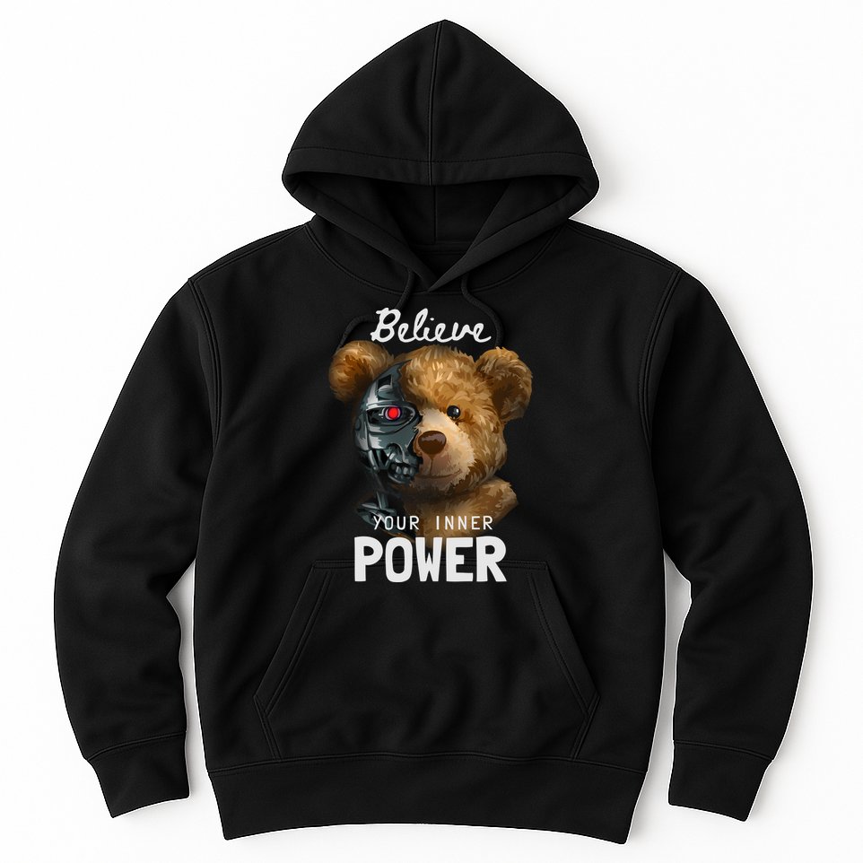 Bear Toy Half Robot Hoodie