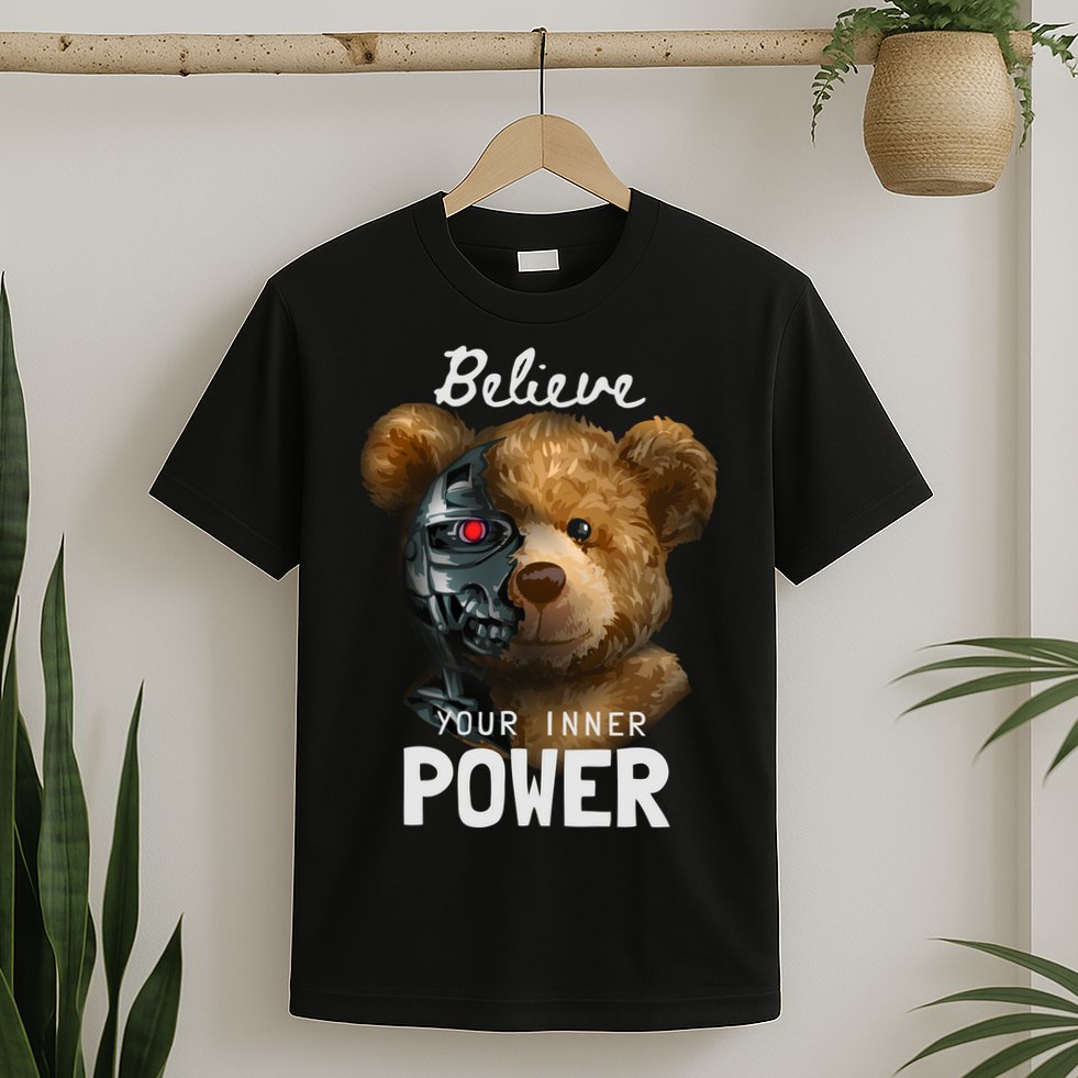 Bear Toy Half Robot T-Shirt