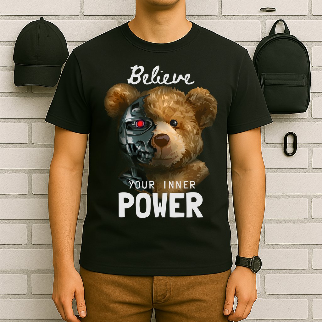 Bear Toy Half Robot T-Shirt