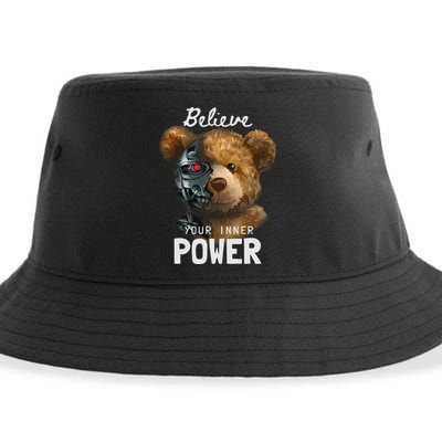Bear Toy Half Robot Sustainable Bucket Hat