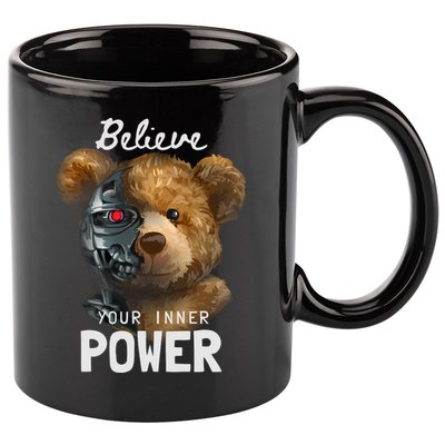 Bear Toy Half Robot 11oz C Handle Ceramic Mug
