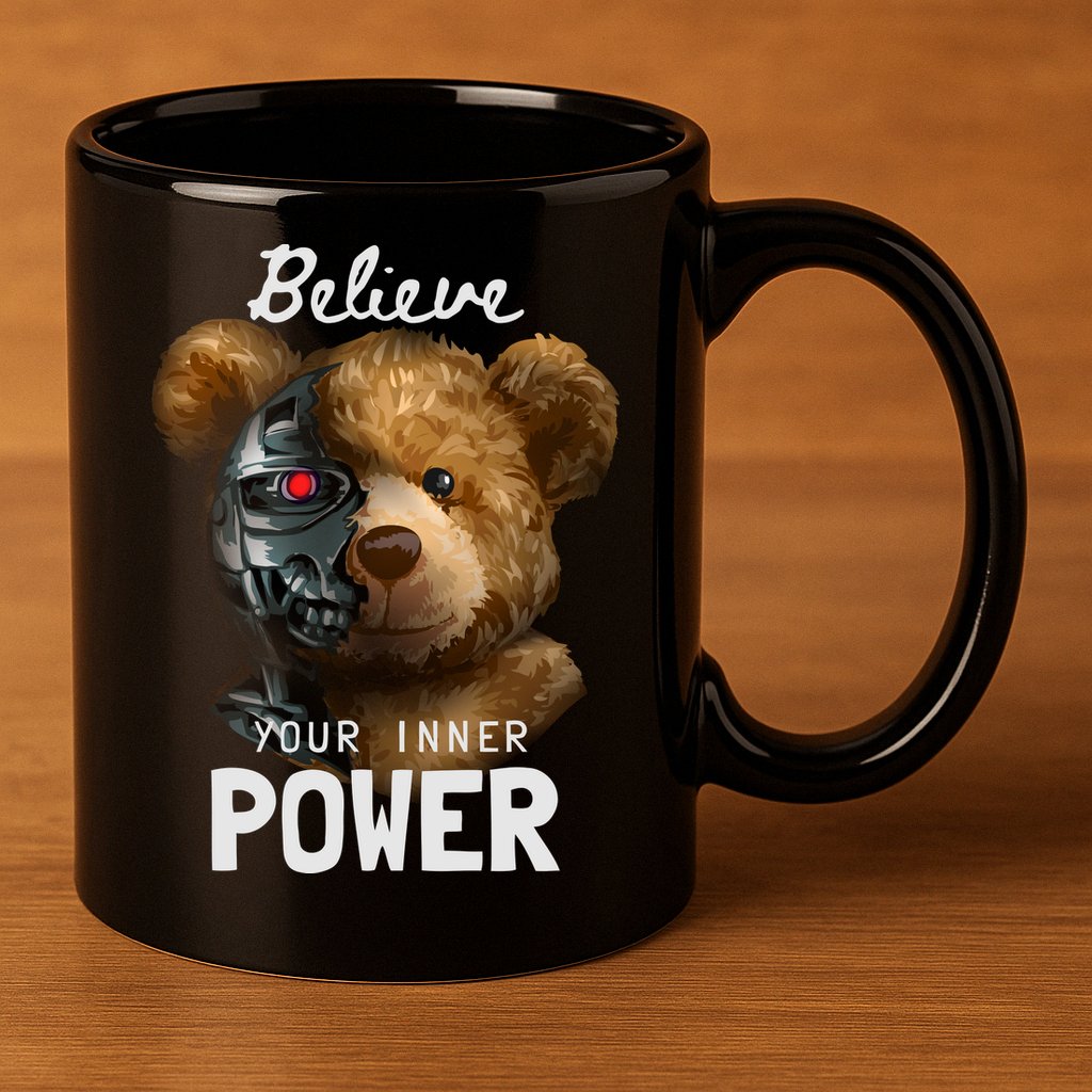 Bear Toy Half Robot 11oz C Handle Ceramic Mug