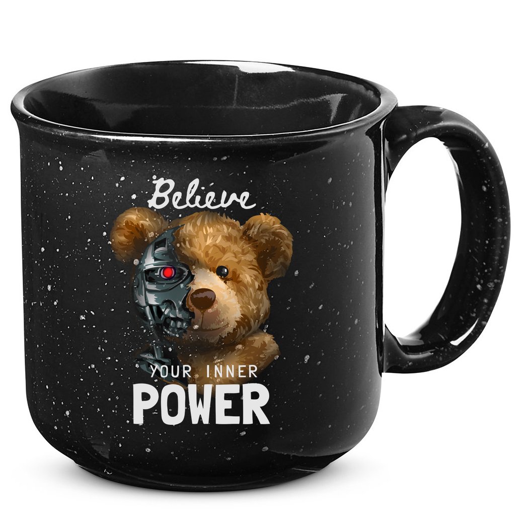 Bear Toy Half Robot 15oz Campfire Ceramic Mug